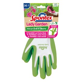 Spontex Lady Garden Gardening Gloves with Extra Soft Knit Made of Bamboo Viscose Fibres and Recycled PET, Size M, 1 Pair, Colour Selectable