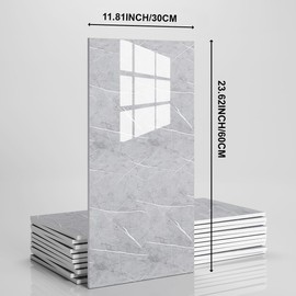proprodiudiu 10PCS Peel and Stick Backsplash Marble Wall Tiles 23.6"x11.8"
