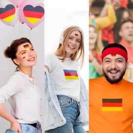 Liobelon 80 Pieces 20 Sheet World Cup Germany Flag Stickers, Mini Temporary Face Tattoos Removal Ornaments, Country Memorial Day Decorations for Men Women Adult