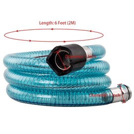 1 Inch Fuel Transfer Hose, Fuel Hose 1" x 6' (2 M) for Fuel Transfer Pump with Threaded Couplings Oil Diesel Kerosene Transfer Hose Tube