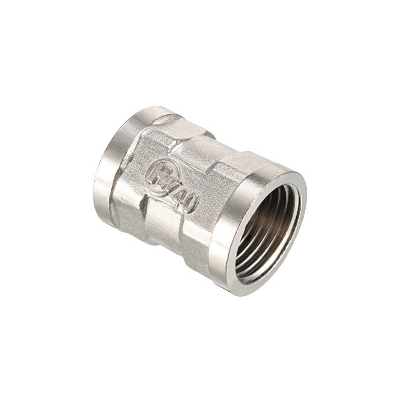 sourcing map Brass Pipe Fitting Coupling 1/2 PT Female Thread