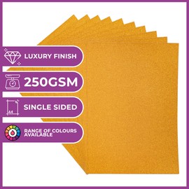 Crafters Companion A4 Coloured Glitter Single Sided Copper – 250GSM (10 Sheet Pack) -Perfect for Arts and Crafts, Printing, Card Bases & Folding-Centura Pearl, CPG10-COPP