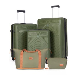 CONCEPTEN Luggage Sets 5 Piece, Suitcases with Wheels, Hardshell Suitcase Set, PP Carry on Luggage Set with TSA Lock, Travel Luggage