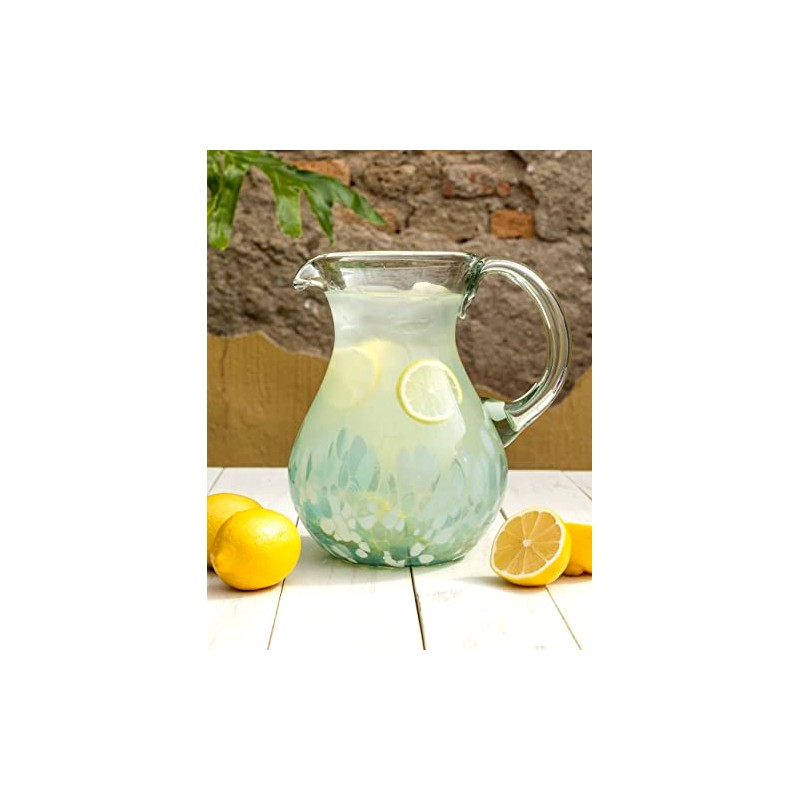 HANDMADE CON AMOR – 80 oz Hand Blown Mexican Pitcher