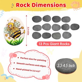 RITOLLO 13PCS Large Rocks for Painting 3.3-4.5 Inches Natural River Rocks for Painting Stones for for Kids, Arts & Crafting