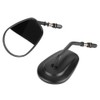 2PCS Motorcycle Motorbike Modified Oval Rearview Mirror Reflective Rear View