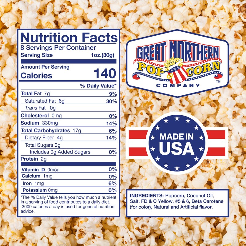 8 oz Popcorn Packs – Pre-Measured, Movie Theater Style, All-in-One