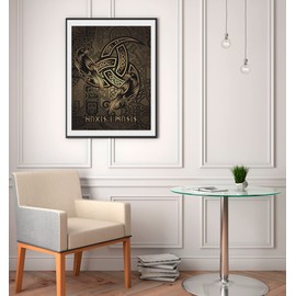 QAZWSX 5D Diamond Painting Kit for Adults and Kids, Viking Raven Round Full Drill DIY Diamond Art Kits for Home Wall Decoration 12x16 inch