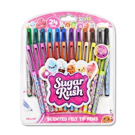 Sugar Rush Felt Tip Pens for Kids - Candy Scented Colored Pens - Fine Point Flair Pens - Teacher Supplies - For Ages 3 and Up - 24 Count