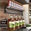 Multifunctional Kitchen Storage Rack, No-Drill Adhesive Wall Mounted Utensil &