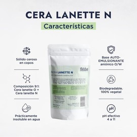 Hebbe - Lanette N, Emulsionante y Estabilizante para Cosméticos, 1000 g