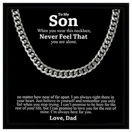 Gift for Son From Dad Necklace Gift For Son Gift From Dad Cuban Chain Necklace for Him Gift For Him Birthday Gift For Son