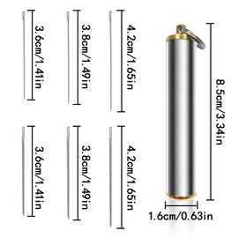HAIKING Sewing Needles Set, 24 Pcs Self Threading Needles and 1 Pcs Stainless Steel Sewing Needle Storage Case for Stitching, Embroidery, Storing Sewing Needles, DIY Crafts (Multi Size)