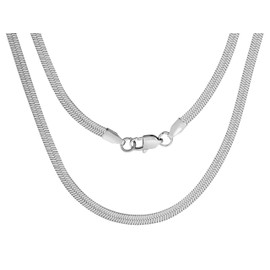 HAQUIL Flexible Stainless Steel Herringbone Snake Chain Necklace, Jewelry Gift for Men and Women 20inch 3mm, 20inch, Stainless Steel, No Gemstone