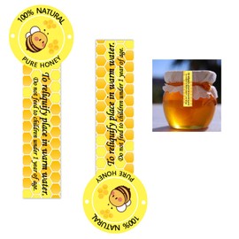 Tamper Proof Pure Honey Stickers 1.5 x 4 Inches Honey Jars Bottle Lid Stickers Safe Secure Tamper Evident Seals Tags for Food Freshness,500 pcs