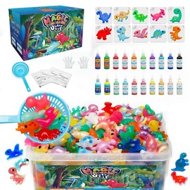 Kiditos  Magic Water Elf Toy Kit with Magic Gels, Molds - Imaginative Play, Christmas Gifts, Birthday Gifts, Party Favors, and Family-Friendly DIY STEM Projects:_20 Dinosaur Colors