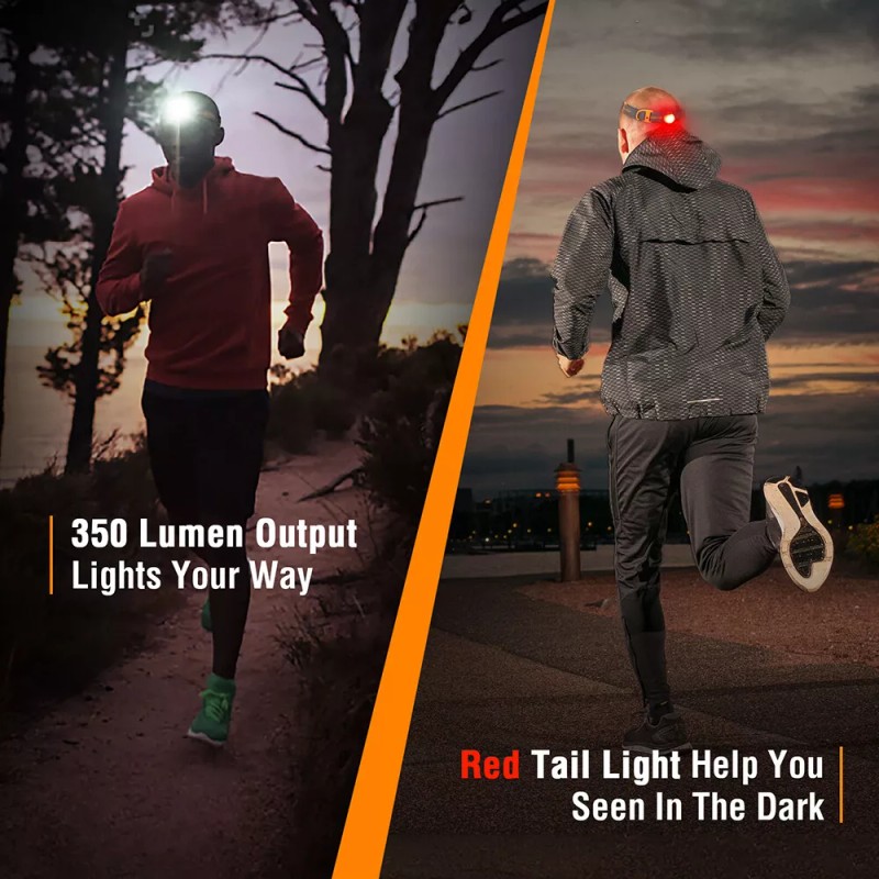 EverBrite Rechargeable Headlamp-350 Lumen Headlight w/Red/Green Light&Tail Light