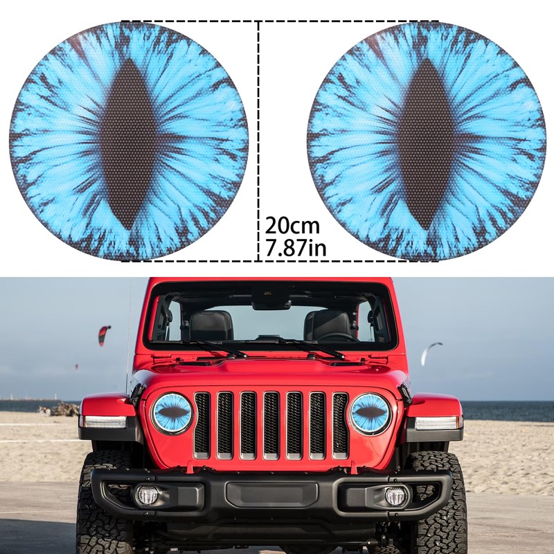 Vyqloren Beast Eyes Headlight Decals, 3D Round Stickers and Decals