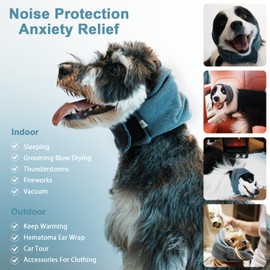 Rizzco Ear Guards for Dogs and Cats - Headband for Anxiety Relief, No-Flap Ear Wraps, Soft Ear Muffs for Noise Protection, Sleeping, Fireworks, Grooming, Drying, and Thunderstorms