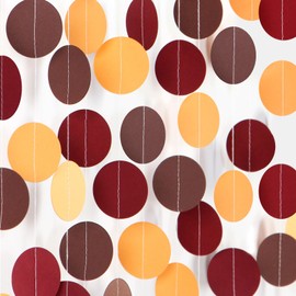 Brown-Burgundy Orange Boho-Fall Party-Decorations Garland - 52ft Autumn Neutral Hanging Streamers Banner,Wedding Bridal Baby Shower Birthday Friendsgiving Thanksgiving Festival Decor Panduola