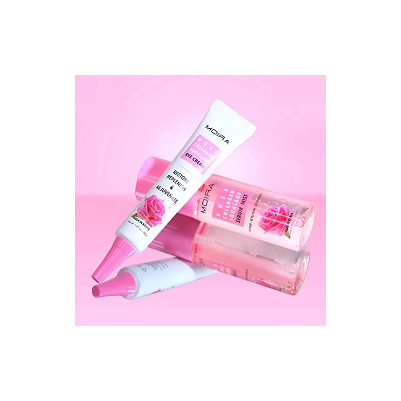Crema de ojos con colágeno rosa y escualano