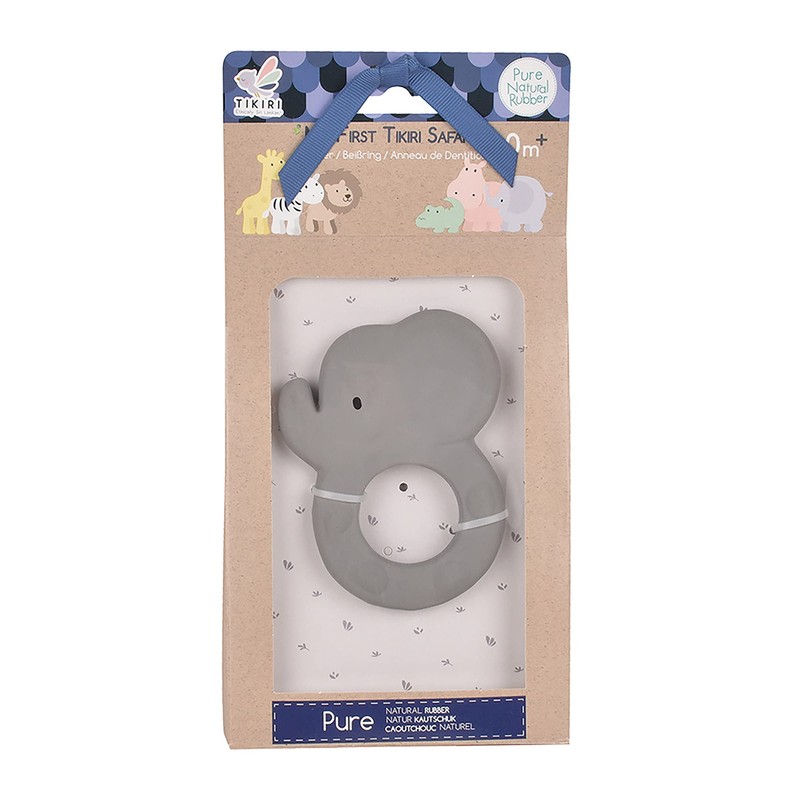 Tikiri 8591501 Rubber Teething Ring Elephant Teething Aid Made of