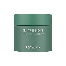 Farm Stay FARMSTAY Tea Tree Biome Calming Cream - Daily Face Moisturizer, Korean Skin Care, Calming and Hydrating Cream for Dry, Sensitive Skin, Tea Tree Face Cream, Wrinkle Improvement, 2.70 Fl. Oz / 80ml