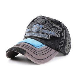 Chennuo Vintage Baseball Cap, Distressed Snapback Caps, Trucker Hat, Cotton, Leisure, Outdoor, Unisex - black, size: 56-60