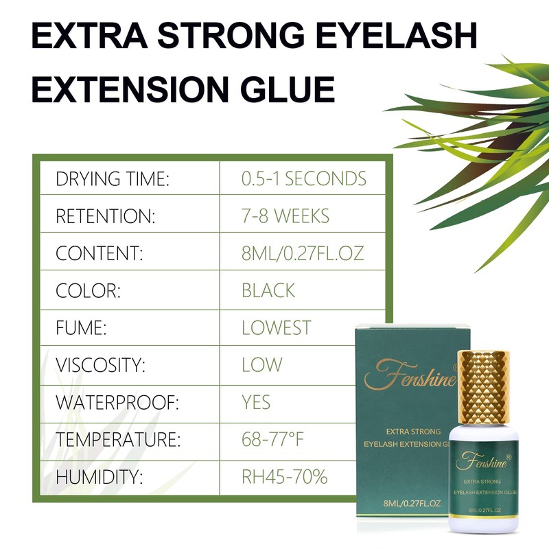 Extra Strong Eyelash Glue, Black Eyelash Glue for Eyelash Extensions