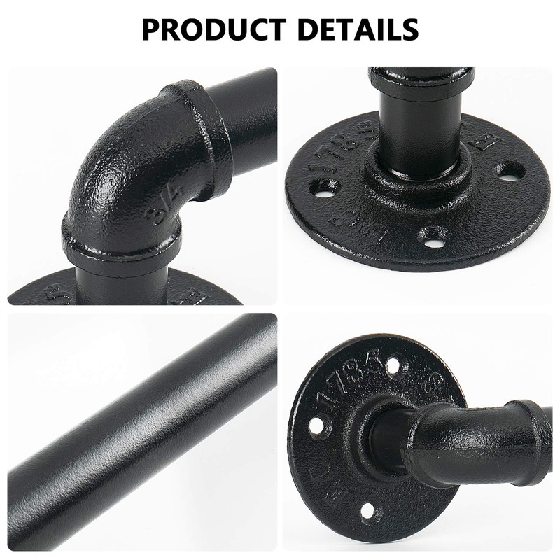 Jeasor Industrial Pipe Towel Rack Towel Bar, Heavy Duty Wall