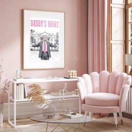 KAIMKEART Daddy's Home Trump Poster 2024 Take America Back White House Pink Gifts for MAGA Supporter, Unframe 8x10 inch