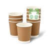 DeinPack Pack of 25 Coffee Cups Brown - Double-Walled Insulated