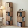 Solid Wood Corner Shelf, Square Bookcase Cube Tower, Stationary Shelves