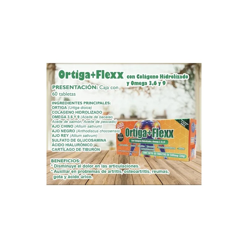 3 Cajas Ortigaflexx Con Colageno Hidrolizado Y Omega 3,6,9