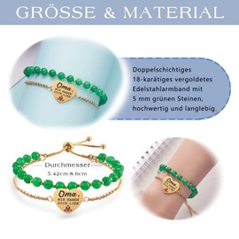 LParkin Grandma Bracelet, Double Beaded Bracelet for Grandma, Stainless Steel Bracelet, Best Grandma, Adjustable Bracelet, Gift for Grandma, Stainless Steel