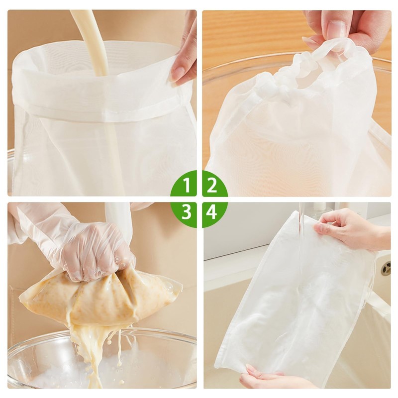 Brew Bags Reusable 46x40 cm, Straining Bag with Fine Mesh