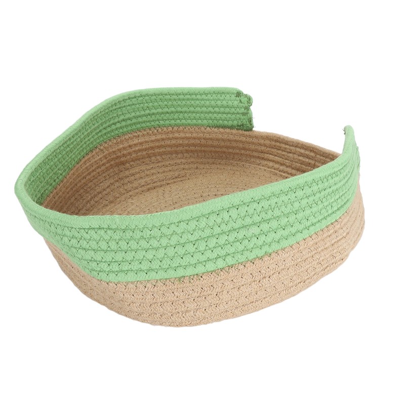 Round Cat Bed Cotton Rope Woven Basket Multipurpose Sleeping Scratching