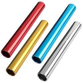 MissZM Track Field Aluminum Relay Batons, Race Equipments for Running Race Team, Corrosion Resistant High Strength Smooth Surface, Suitable for Outdoor Sports Practice Athlete(4 assorted)
