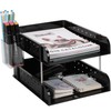 Stackable Letter Tray Papers Organizers, A4 Size Desk Organizer Tray
