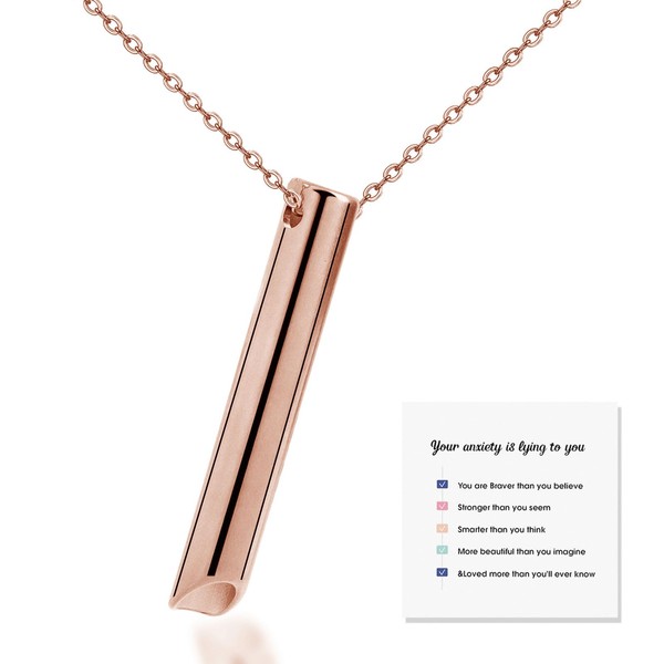 Anxiety Relief Necklace Quit/Stop Smoking Necklace Breathing Whistles Necklace for