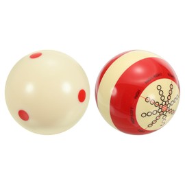 PATIKIL Billiard Practice Training Cue Ball 2-1/4", Set of 2 AAA-Grade Pro Cup Standard Pool Cue Ball with Red Dots Billiard Accessories, White