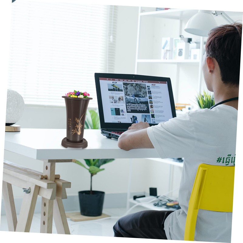 DOITOOL 2-Pack Ceramic Orchid Pots Terracotta Planting Pots for Home