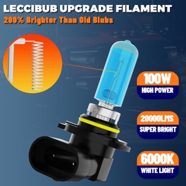 LECCIBUB Light Bulbs Fit For Toyota 4Runner 2014-2021, 9005 High Beam + H11 Low Beam + H16 Fog Lights Halogen Bulb, 6000K White Light, Plug and Play, Pack of 6