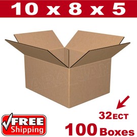 Apex Packaging Supply 100- 10x8x5 Cardboard Boxes Mailing Packing Shipping Box 32ECT Corrugated Carton