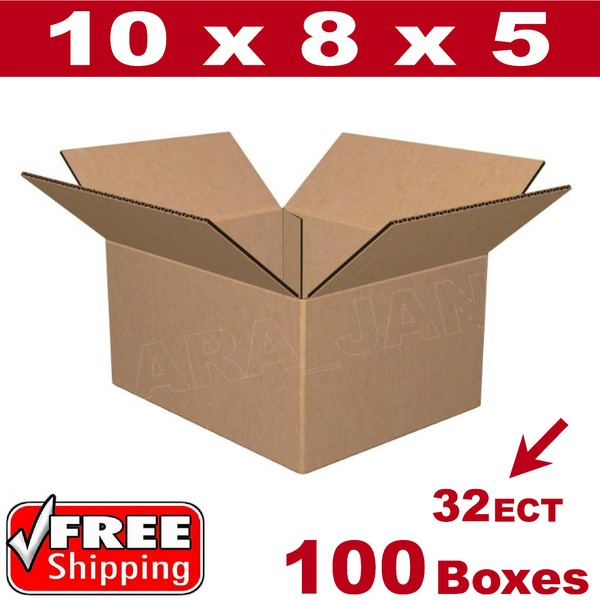 Apex Packaging Supply 100- 10x8x5 Cardboard Boxes Mailing Packing Shipping