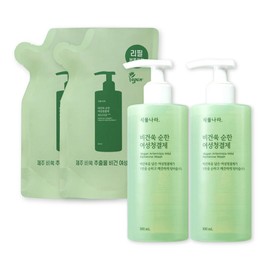 Plant Nara Mugwort Feminine Cleanser Mild Feminine Cleanser 300ml Main Product Refill 2 Sets / 식물나라 쑥 여성청결제 순한 여성청결제 300ml 본품리필 2세트
