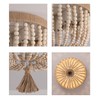 AMZASA Boho Flush Mount Ceiling Light Wooden Beaded Hepm Rope