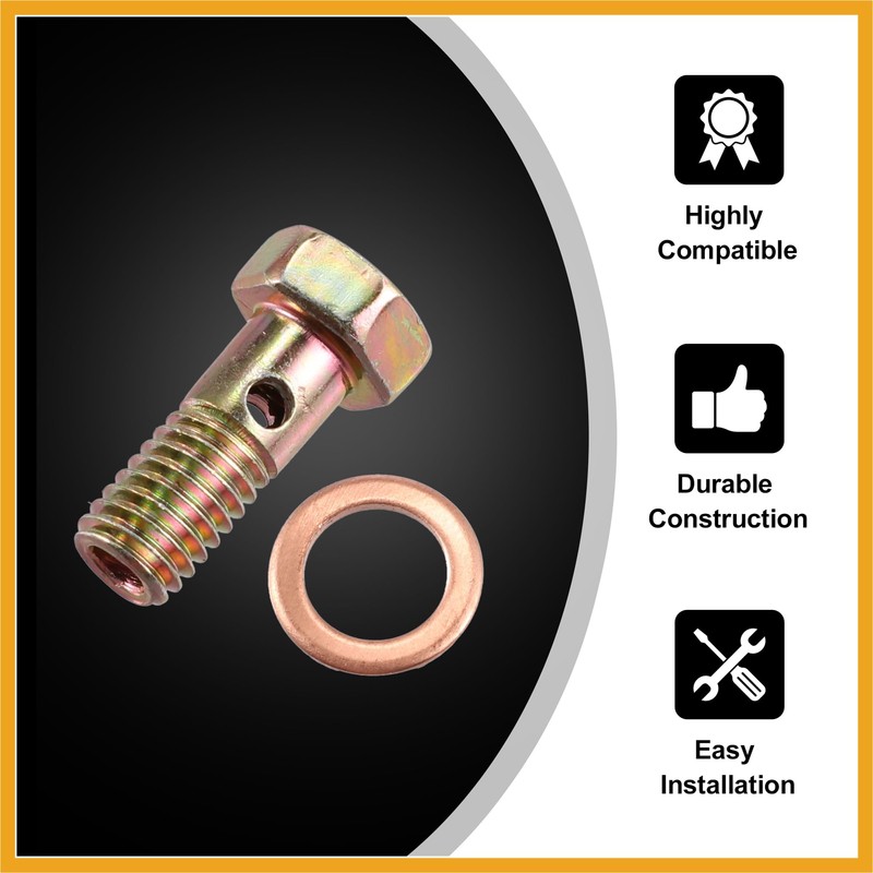 Partuto 2 Set Banjo Bolt Brake Fitting Adapter M8x1 Thread