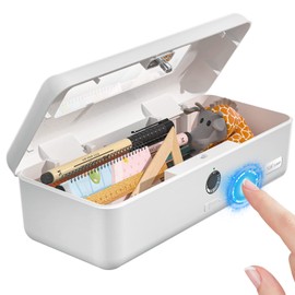 Caja de almacenamiento biométrica de huellas dactilares, AICase, caja de seguridad portátil para joyas en efectivo, caja fuerte, organizador multifunción, organizador de marcadores, oficina