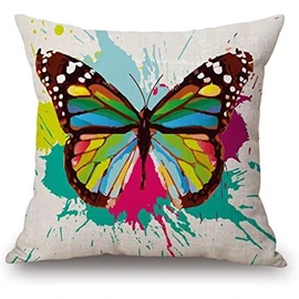 MyMassagePillow- Pressure Activated Massage Pillow for Back, Neck, Feet, & More - Stylish & Durable Neck and Back Massager & Sciatica Pillow - 13in x 13in - Machine Washable Cover (Artistic Butterfly)